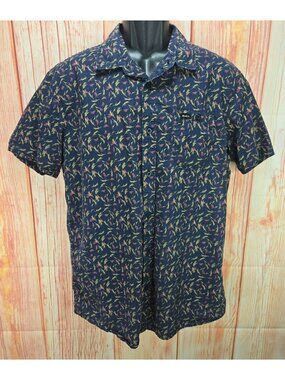 RVCA Mens Slim Fit Short Sleeve Shirt Large
